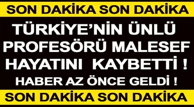 Son dakika. Türkiye'nin ünlü Profesörü malesef hayatını kaybetti !